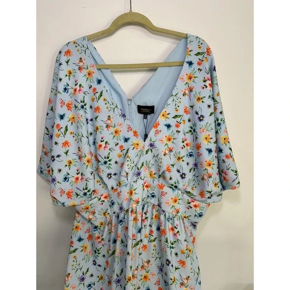 Alexia Admor Womens August Midi Dress Halogen Garden V-neck Plus Size 2X‎ #11 - Picture 4 of 11